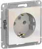 ATN000443 Розетка встраиваемая с заземлением (жемчужный) Systeme Electric AtlasDesign ATN000443