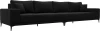 122394 Диван прямой Льюес Лонг (Черный/Микровельвет) Лига Диванов арт.122394