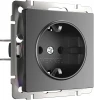 W1171164 Розетка с заземлением и шторками (графит матовый) Werkel W1171164 (a063104)