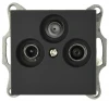 G6207PB Розетка проходная TV+SAT + акустическая (черный матовый) Jasmart G-Classic G6207PB