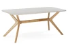 15920 Кухонный стол Woodville Unika 180x80 белый спеченный камень / светлое дерево