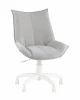 УТ000043347 Кресло офисное Осло велюр светло-серый, пластик белый TopChairs УТ000043347