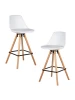 LMZL-PP759A-1-N_LB-MTR_EL-ZL-W-02 Набор 2 шт стул полубарный DOBRIN RONNI (ножки светлый бук, белый (ZL-W-02))