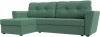 121171L Диван угловой Амстердам Лайт левый угол (Зеленый/Рогожка) Лига Диванов арт.121171L