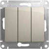 GSL000931 Выключатель встраиваемый трехклавишный (молочный) Systeme Electric Glossa GSL000931