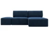 129696 Диван угловой модульный с пуфом Лига-060 НПБ угол универсальный (ЛДСП,Брус,Фанера/Пластик/Велюр/Синий) Лига Диванов 129696