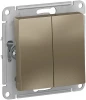 ATN000551 Выключатель встраиваемый двухклавишный (шампань) Systeme Electric AtlasDesign ATN000551