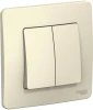 BLNVS010502 Выключатель встраиваемый двухклавишный (молочный) Systeme Electric Blanca BLNVS010502