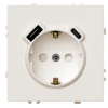 50360 Розетка с заземлением и шторками с USB Type A+С (кашемир, soft touch) Stekker Эмили 50360