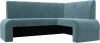 126129 Диван кухонный угловой Кармен правый угол (Бирюзовый/Велюр) Лига Диванов арт.126129