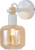 1109/1A White Бра Escada Skald 1109/1A White 1x40 E14, металл/стекло/дерево, белый/янтарный (220V, круглые)