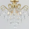 04066-0.3-04 MATT GOLD+CR Потолочная люстра хрустальная на штанге Reluce 04066-0.3-04 MATT GOLD+CR (220V)
