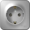 BLNRA010113 Розетка накладная с заземлением (алюминий) Systeme Electric Blanca BLNRA010113