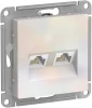 ATN000485 Розетка встраиваемая двойная Ethernet RJ-45 (жемчужный) Systeme Electric AtlasDesign ATN000485