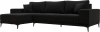 122407L Диван угловой Льюес левый (Черный/Микровельвет) Лига Диванов арт.122407L