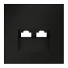 VLS001408 Накладка для розетки компьютерной двойной RJ45+RJ45 Voltum S70 VLS001408 (черный матовый)