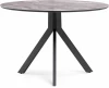 612875 Кухонный стол Notta Том 110х110х75 серый / черный (Стекло/Серый) арт.612875