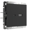 W1171808 Розетка USB тип A+С (черный матовый) W1171808 (a049280)