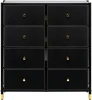 2500000209741 Комод Leset Нирита/Хайди, 8 ящиков, Черный (Сталь,Экокожа/Черный) арт.2500000209741