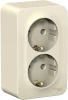 BLNRA010212 Розетка накладная двойная с заземлением (молочный) Systeme Electric Blanca BLNRA010212