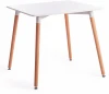 15173 Стол JOHN (mod. T1003) МДФ/дерево, 80 х 75 см , White (Белый) / Natural (натуральный) Tetchair 15173