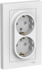 ATN000126 Розетка встраиваемая двойная с заземлением и шторками (белый) Systeme Electric AtlasDesign ATN000126