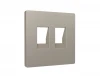 AP3721 Лицевая панель для Ethernet RJ-45/телефонной RJ-11 двойной розетки (серо-бежевый матовый) Ambrella Volt QUANT AP3721