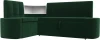 126140L Диван кухонный угловой Тефида левый угол (Зеленый,Коричневый/Велюр) Лига Диванов арт.126140L