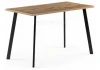 456686 Обеденный стол из дерева Woodville Тринити Лофт 120 25 мм дуб вотан / черный матовый 456686