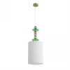 8337/1A Подвесной светильник со стеклянным декором Lumion Ilmira 8337/1A бронза/белый/зеленый, металл/стекло/текстиль E27 60W 220V (на проводе)