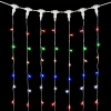 PCL402BLW-10-2M Гирлянда Занавес 2 x 2 м Разноцветный с Мерцанием Белого Диода 220В, 400 LED, Провод Прозрачный ПВХ, IP54