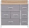 2500000183461 Комод Leset Ноа 7 ящ., Каркас Белый, Светло-серый (Сталь,Искусственный лен/Белый) арт.2500000183461