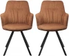 FR 1005P Комплект из 2-х стульев Bradexhome Grant терракотовый шенилл на поворотном механизме