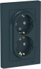 ATN000826 Розетка встраиваемая двойная с заземлением (изумрудный) Systeme Electric AtlasDesign ATN000826