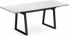 612899 Керамический стол Notta Джек 140(200)х80 белый мрамор alpin white / черный арт.612899