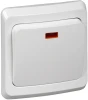 BC10-005B Выключатель встраиваемый одноклавишный с подсветкой (белый) Systeme Electric Этюд BC10-005B