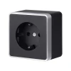 W5071134 Розетка с заземлением и шторками Gallant Werkel W5071134 (черный с серебром)