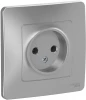 BLNRS000013 Розетка встраиваемая без заземления (алюминий) Systeme Electric Blanca BLNRS000013