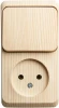 BPA16-204D Розетка накладная без заземления с одноклавишным выключателем (сосна) Systeme Electric BPA16-204D