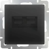 WL08-RJ45+RJ45 Розетка встраиваемая двойная Ethernet RJ-45 Werkel, черный