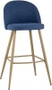 УТ000004664 Стул барный синий шенилл Stool Group УТ000004664