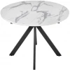 RF 0417 Стол Rudolf круглый раскладной 100-130x100x75см, белый мрамор, чёрный Bradex Home RF 0417