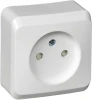 PA16-002B Розетка накладная без заземления со шторками (белый) Systeme Electric Этюд PA16-002B