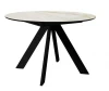 00-00081865 Стол DikLine SKC110 d1100 Керамика глянец Ostra Bianco (мрамор глянец белый)/подстолье черное/опоры черные 00-00081865