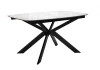 00-00085042 Стол DikLine BK140 керамика Carrara Gloss (мрамор глянец белый), подстолье черное, опоры черные 00-00085042