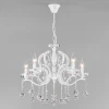 10107/5 белый Подвесная люстра Eurosvet Brezza 10107/5 глянцевый белый/прозрачный хрусталь Strotskis