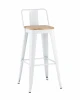УТ000042406 Стул барный TOLIX со спинкой белый глянцевый + светлое дерево KD Stool Group УТ000042406