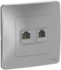 BLNIS045113 Розетка встраиваемая телефонная RJ-11 + Ethernet RJ-45 (алюминий) Systeme Electric Blanca BLNIS045113