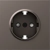 DS22053 Накладка для розетки Schuko с заземлением, со шторками 16A 250 В~, мокко Donel S08 DS22053