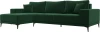 122398L Диван угловой Льюес левый (Зеленый/Велюр) Лига Диванов арт.122398L